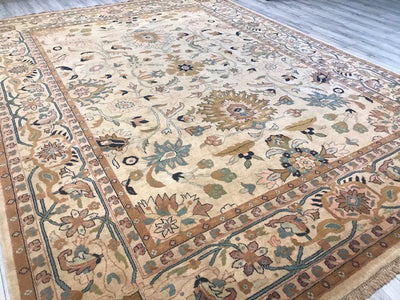 India Agra Hand Knotted Wool 9X12