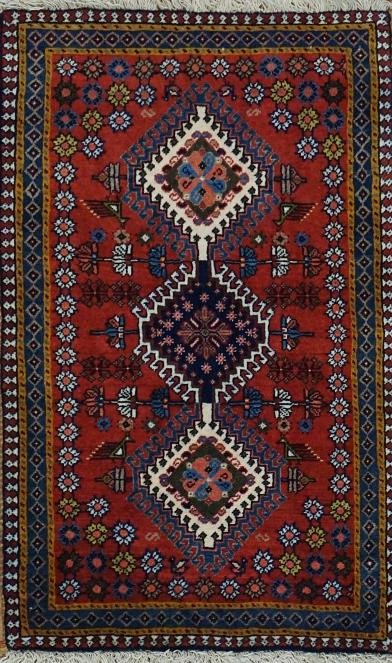Persian Shiraz Yalameh Hand Knotted Wool 2x4