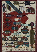 Afghanistan War Map Hand Knotted Wool 2x3