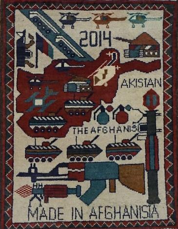 Afghanistan War Map Hand Knotted Wool 2x3