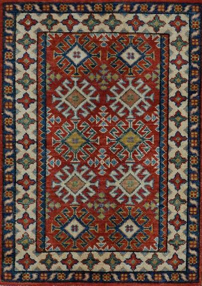 Pakistan Kazak Hand Knotted Wool 2x3