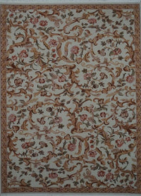 China French Hand Knotted Wool & Silk  6X9