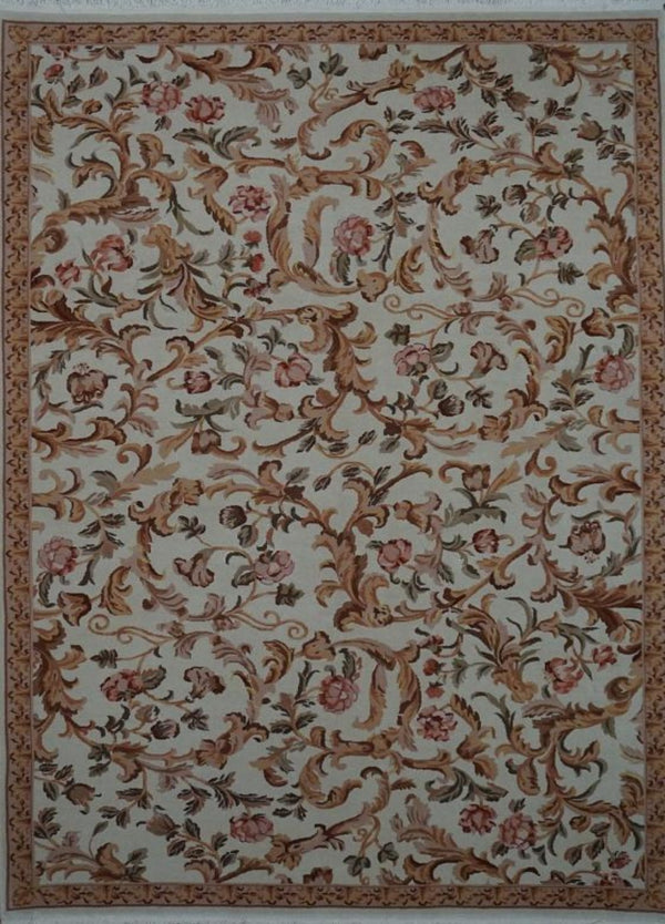 China French Hand Knotted Wool & Silk  6X9