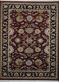 India Jaipur Hand knotted Floral Dark 6x9