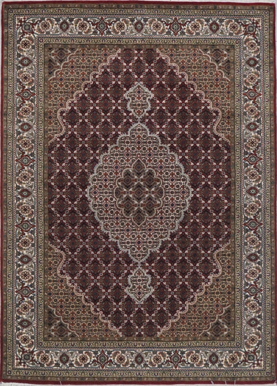 India Tabriz Mahi Hand Knotted Wool & Silk 5x7