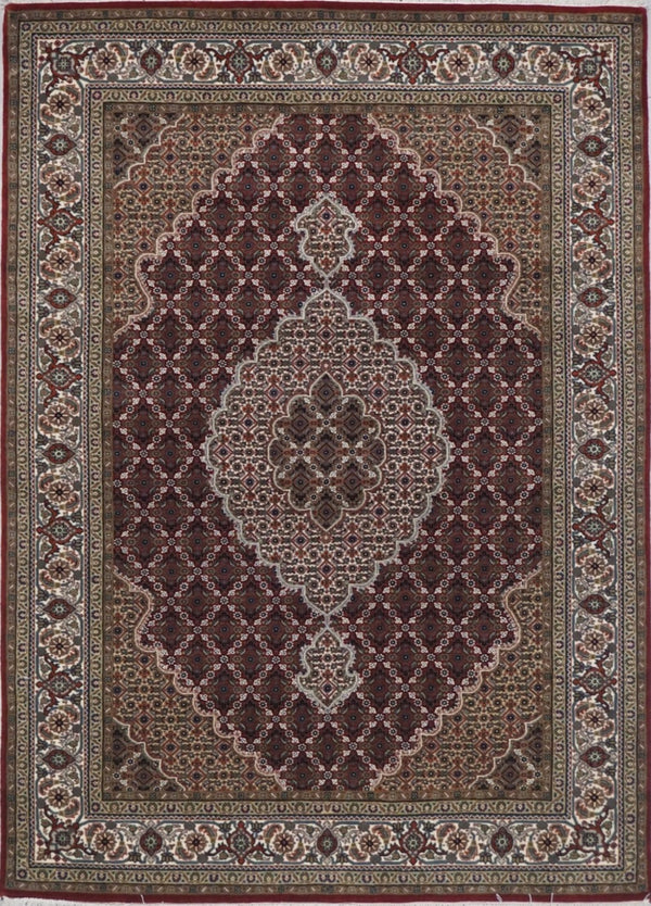 India Tabriz Mahi Hand Knotted Wool & silk 5x7
