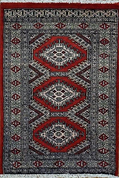 Pakistan Bokhara Hand Knotted Wool 2x3