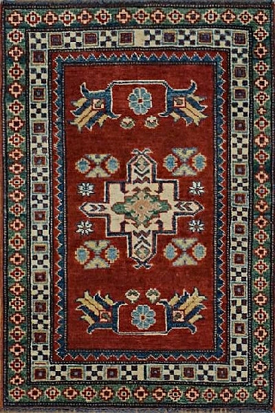 Pakistan Kazak Hand Knotted Wool 2x3