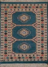 Pakistan Bokhara Hand Knotted Wool  2x3