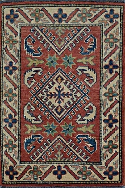 Pakistan Kazak Hand Knotted Wool 2x3