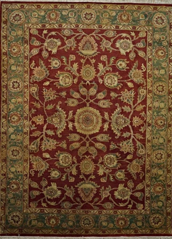 India Jaipur  Hand Knotted 6x9