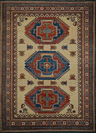 Pakistan Kazak Hand Knotted Wool 6.5x 8.6